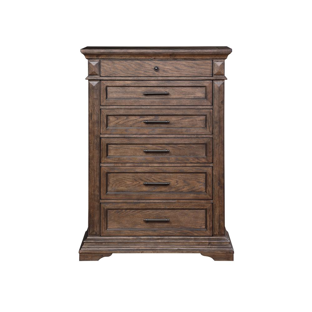 Furniture Mar Vista 5-Piece King Wood Bedroom Set in Walnut
