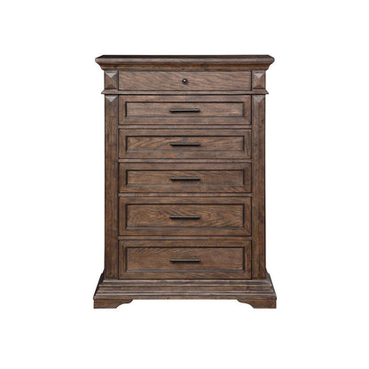 Furniture Mar Vista 5-Piece King Wood Bedroom Set in Walnut
