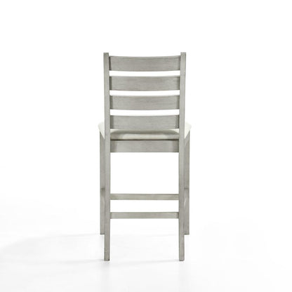 Furniture Pascal Wood Counter Chair in Driftwood (Set of 2)