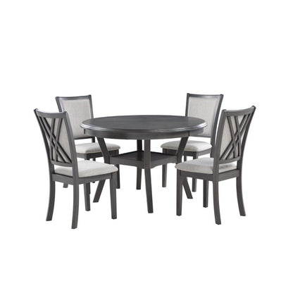 Furniture Amy 5-Piece Contemporary Wood Dining Set in Gray
