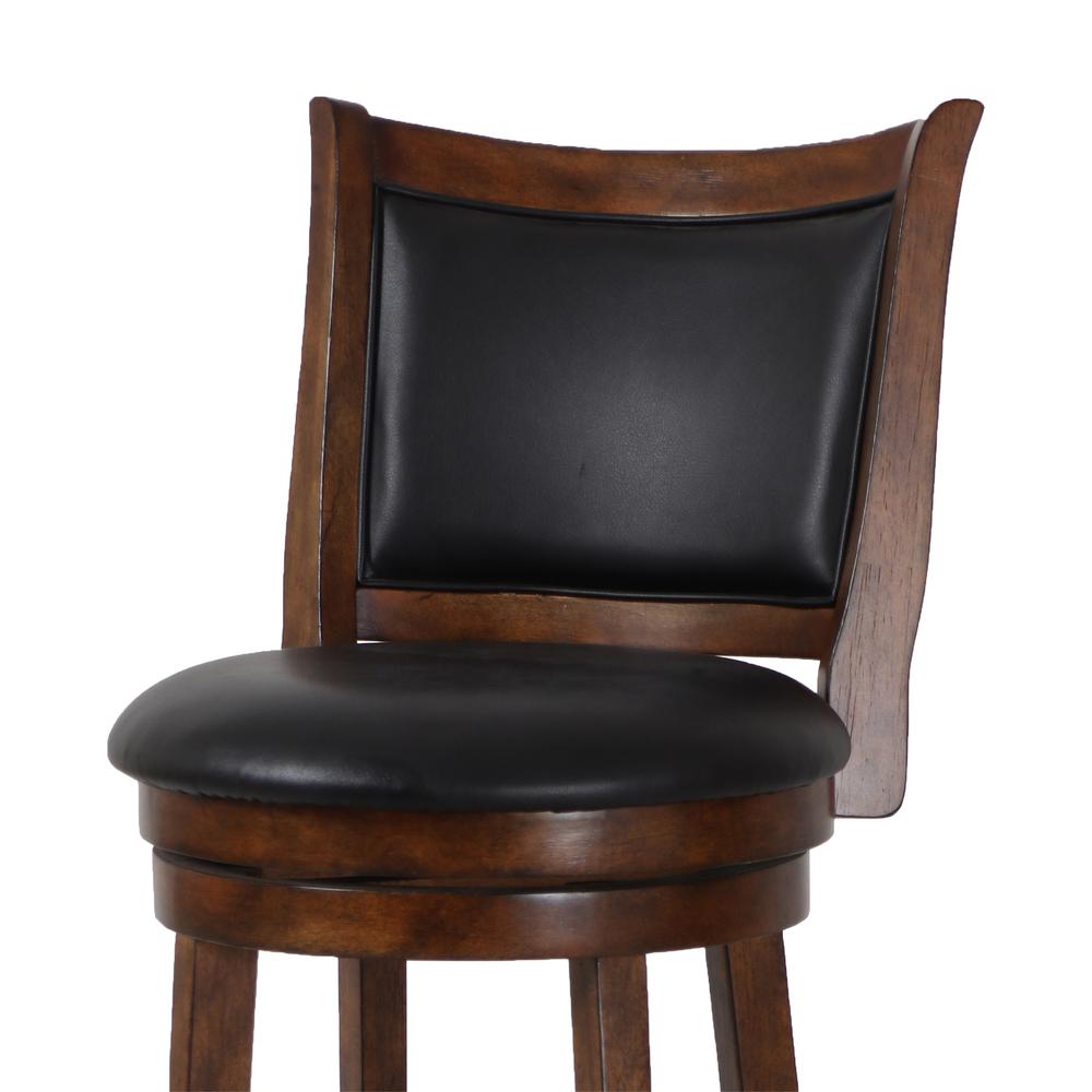 Bristol Wood Swivel Bar Stool with PU Seat in Dark Brown