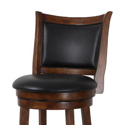 Bristol Wood Swivel Bar Stool with PU Seat in Dark Brown