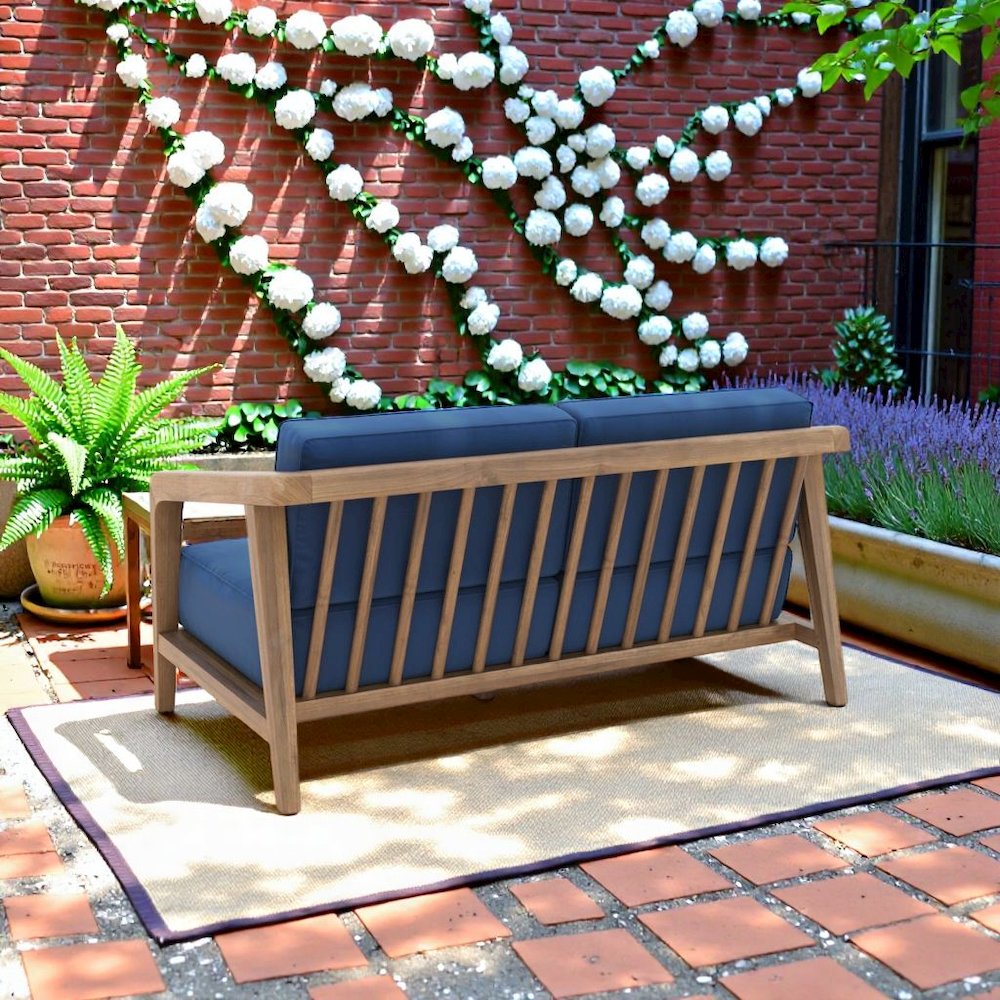 Brown Patio Furniture Loveseat, Outdoor Patio Couch for Garden or Deck