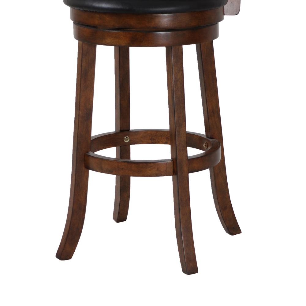 Bristol Wood Swivel Bar Stool with PU Seat in Dark Brown
