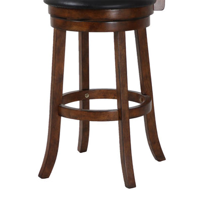 Bristol Wood Swivel Bar Stool with PU Seat in Dark Brown