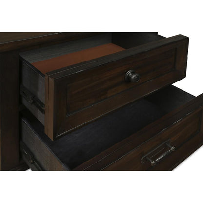 Furniture Sevilla Solid Wood 2-Drawer Nightstand in Walnut