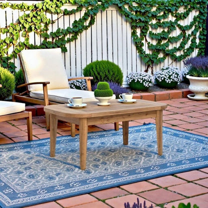 Brown Wood Outdoor Coffee Table, Patio Coffee Tables for Outside Use