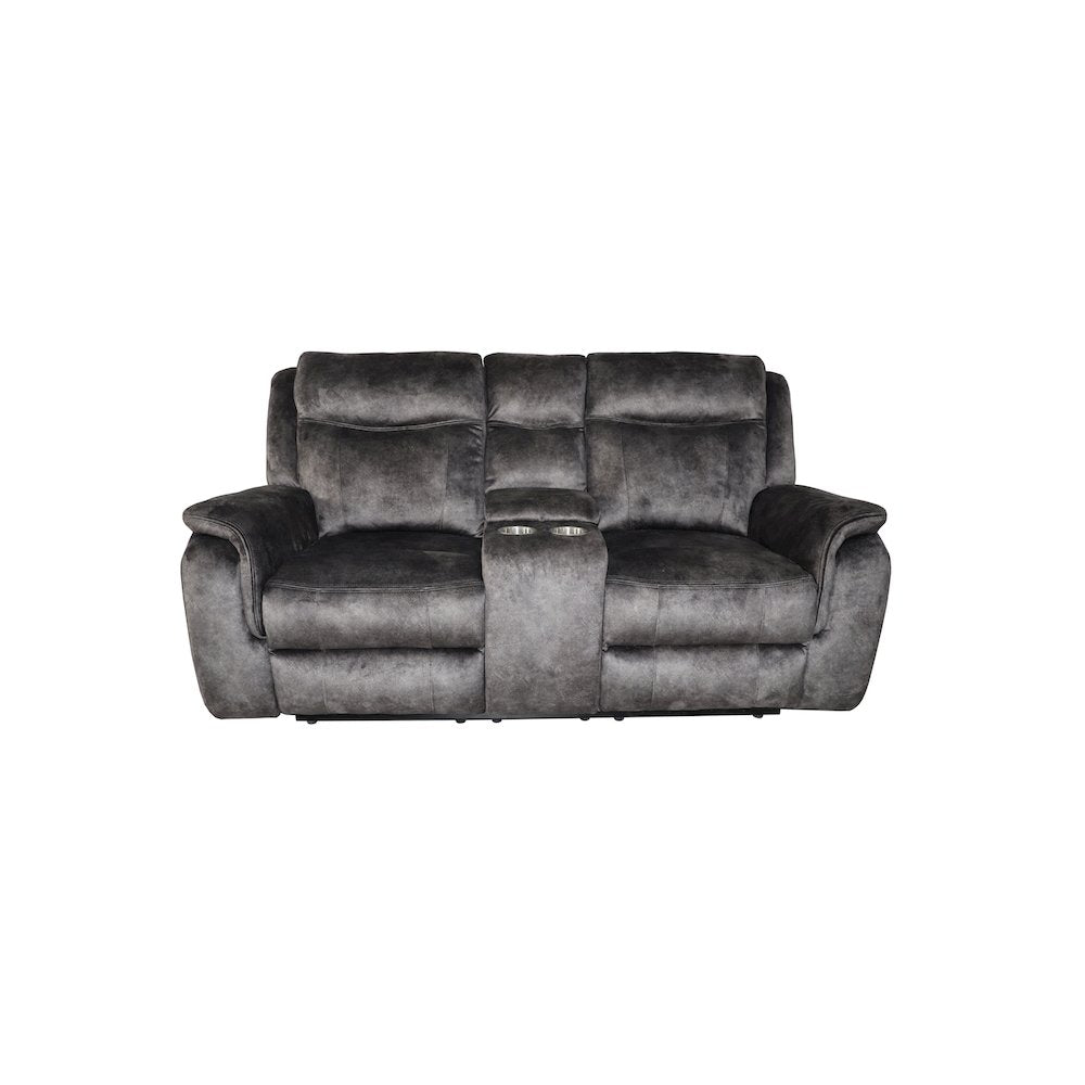 Park City Console Loveseat W/ Dual Recliners-Slate