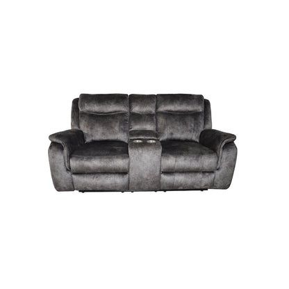 Park City Console Loveseat W/ Dual Recliners-Slate