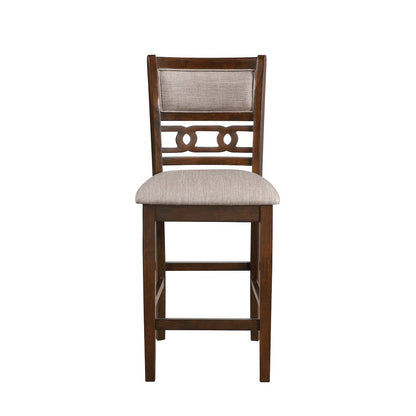 Furniture Gia Solid Wood Counter Table 2 Chairs in Cherry Brown