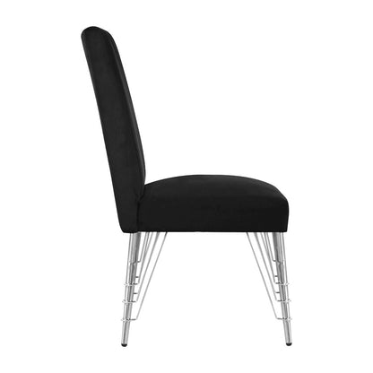 Ava Wood Upholstered Dining Chair in Black (Set of 2)