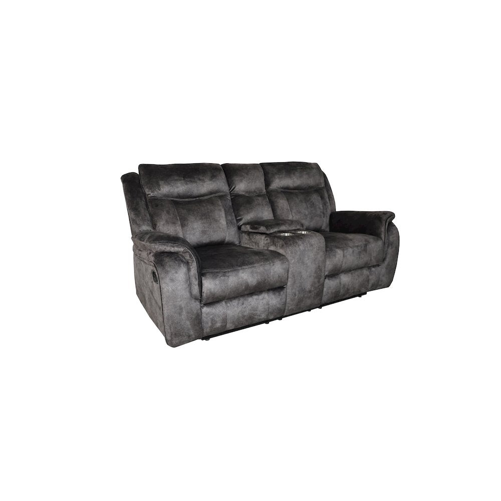 Park City Console Loveseat W/ Dual Recliners-Slate