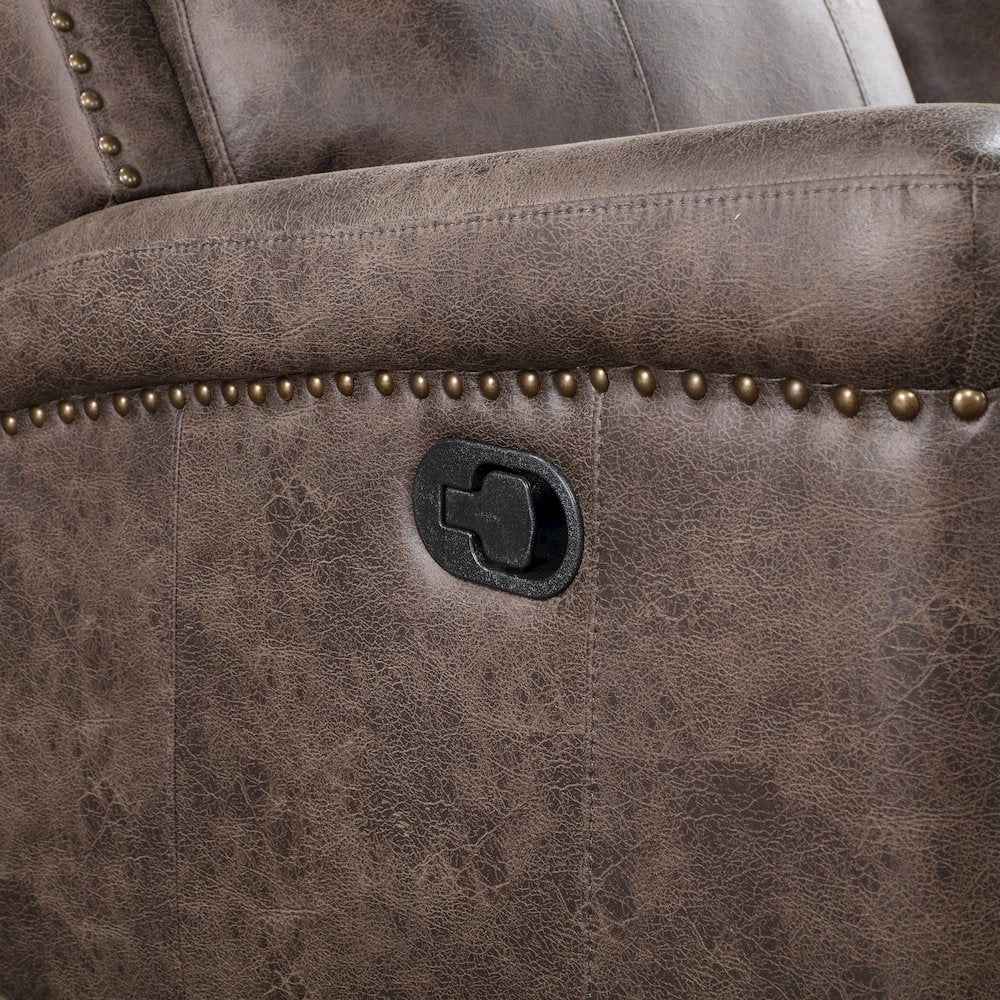 Quade Sofa W/Dual Recliner-Mocha