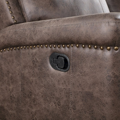 Quade Sofa W/Dual Recliner-Mocha