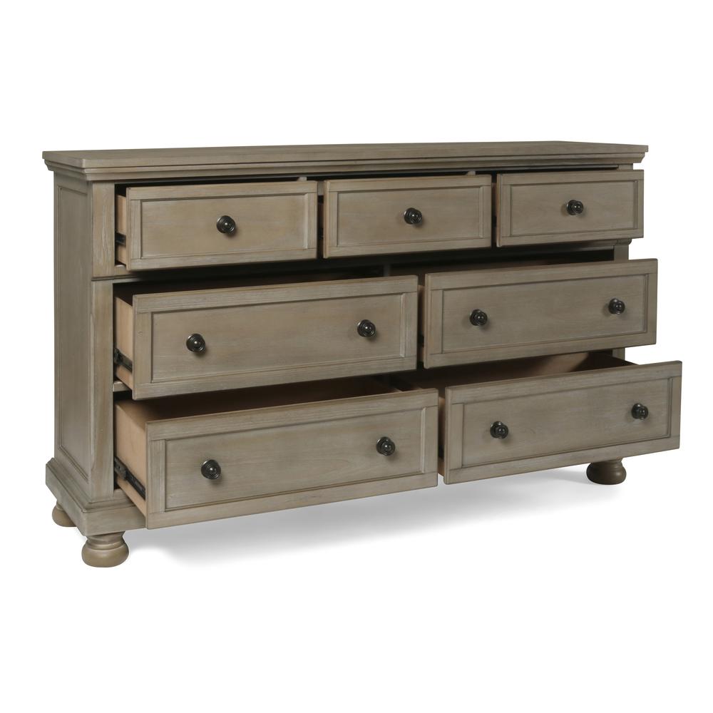Furniture Allegra Solid Wood Engineered Wood Dresser in Pewter