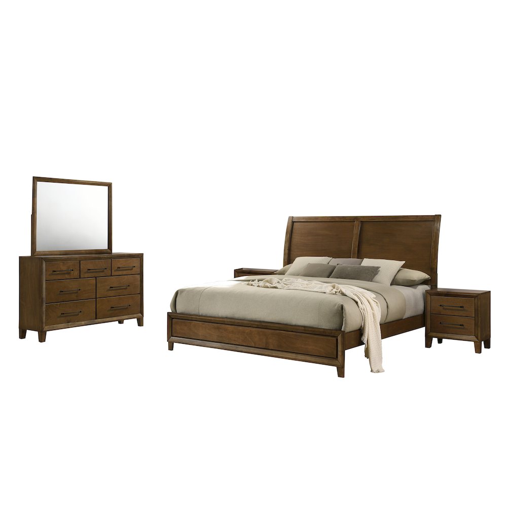Ballard 5-Piece Wood King Bedroom Set in Walnut