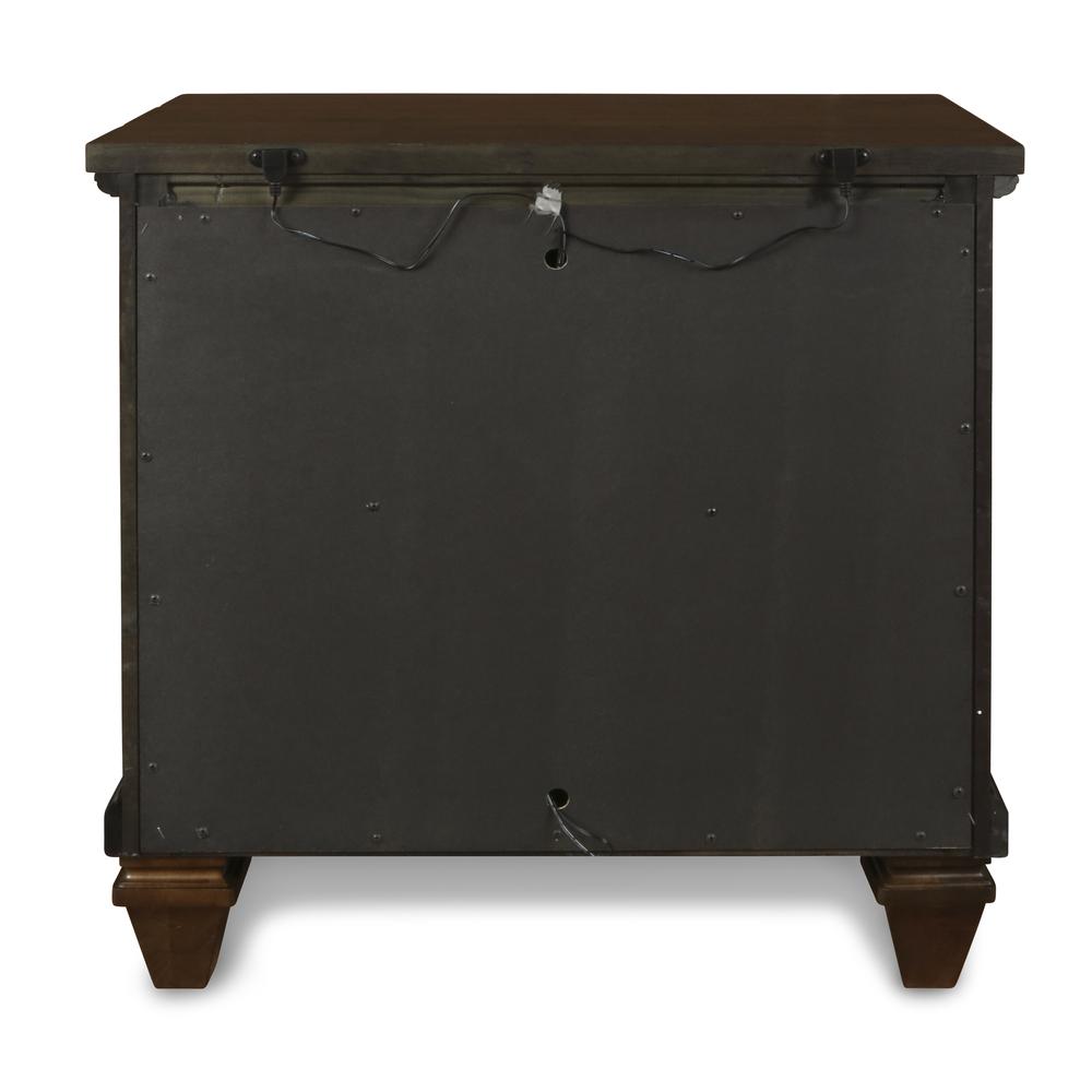 Furniture Sevilla Solid Wood 2-Drawer Nightstand in Walnut