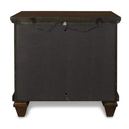 Furniture Sevilla Solid Wood 2-Drawer Nightstand in Walnut