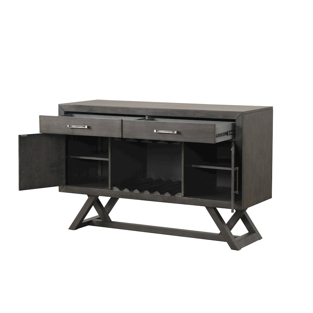 High Line Wood 2-drawer Server, Coffee