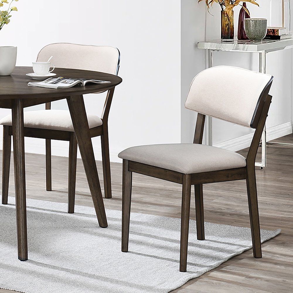 Rex Wood Upholstered Dining Chair (Set of 2), Walnut