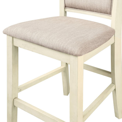 Amy Wood Counter Chair in Bisque (Set of 4)
