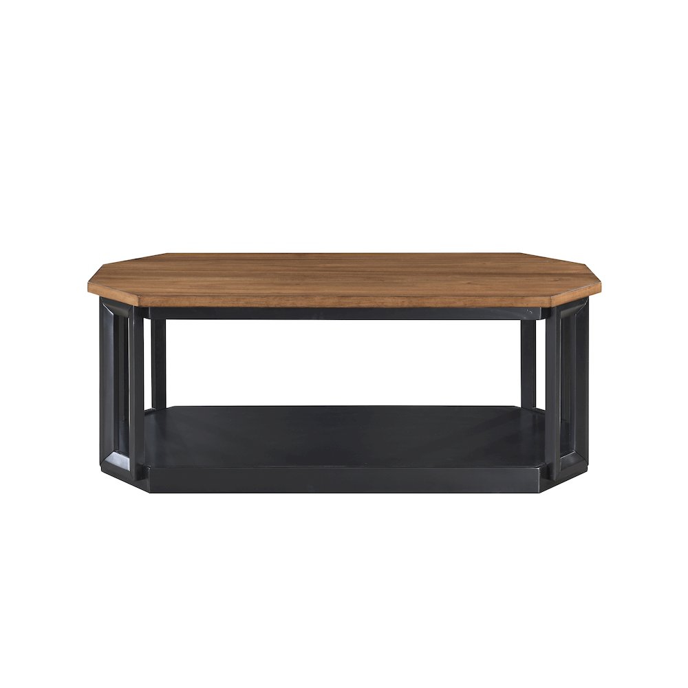 Decker 3-Piece Wood Occasional Table Set in Black/Brown