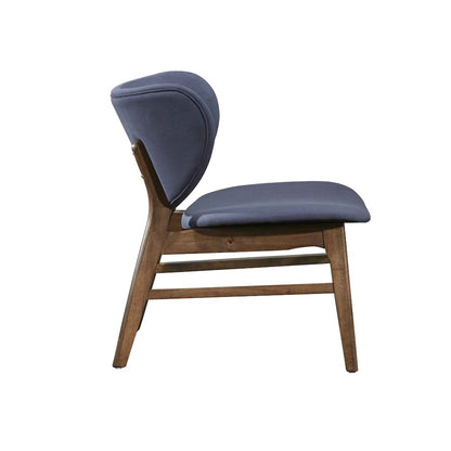 Adler 2-Piece Wood & Fabric Lounge Chair in Blue