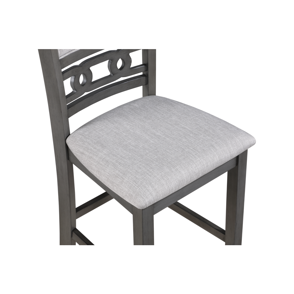 Furniture Gia Solid Wood Counter Table 2 Chairs in Gray