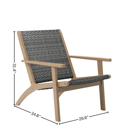 Gray Club Chairs Set of 2, Comfy Patio Chair for Outdoor Seating