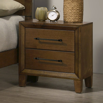 Ballard Wood 2-Drawer Nightstand in Walnut Brown