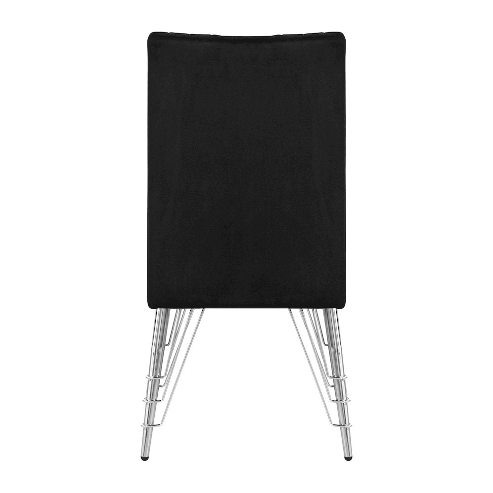 Ava Wood Upholstered Dining Chair in Black (Set of 2)