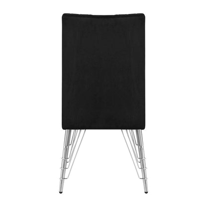 Ava Wood Upholstered Dining Chair in Black (Set of 2)