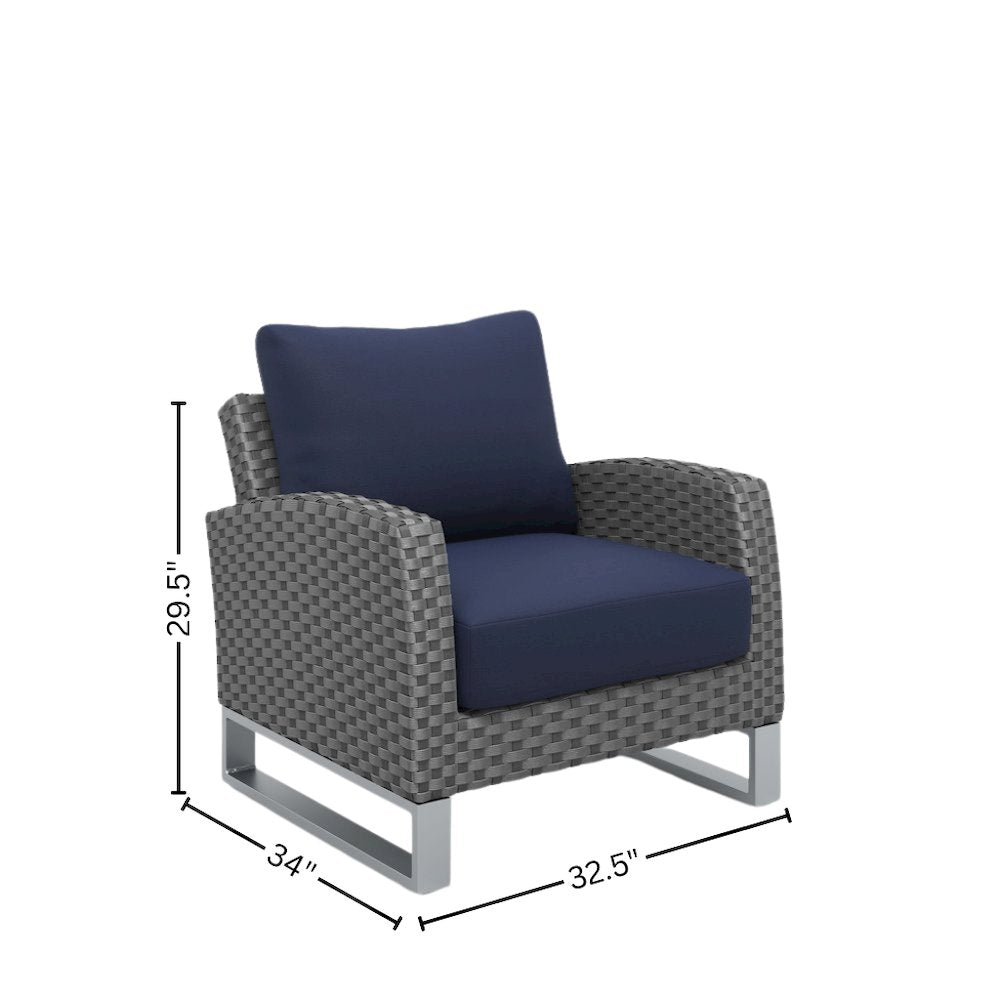 Outdoor Chairs Set of 2 Gray Aluminum Metal Patio Furniture Sets Chairs