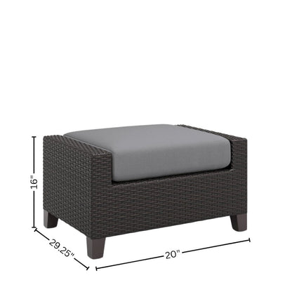 Outdoor Escape Outdoor Ottomans for Patio, Wicker Footstools, Set of 2