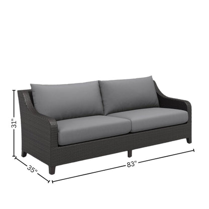 Wicker Patio Furniture Set of Outdoor Loveseat and Coffee Table, Set of 2