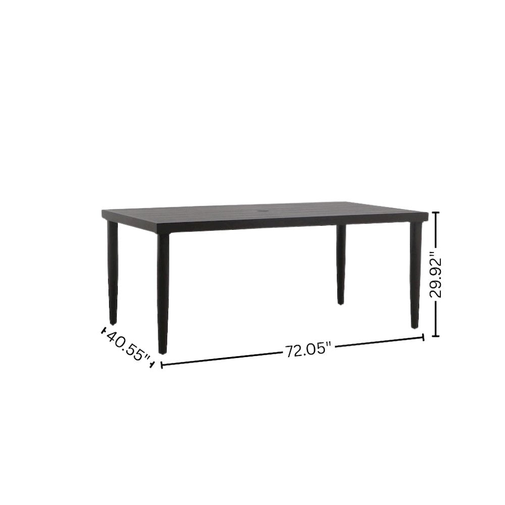Brown Metal Patio Dining Table, Outdoor Metal Table for Deck or Garden