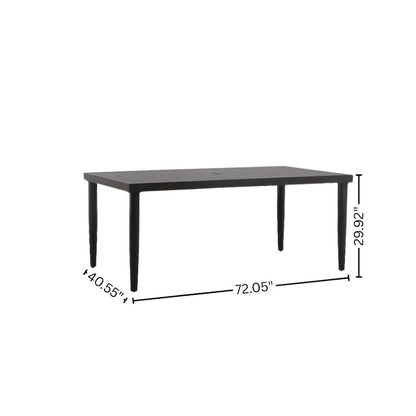 Brown Metal Patio Dining Table, Outdoor Metal Table for Deck or Garden