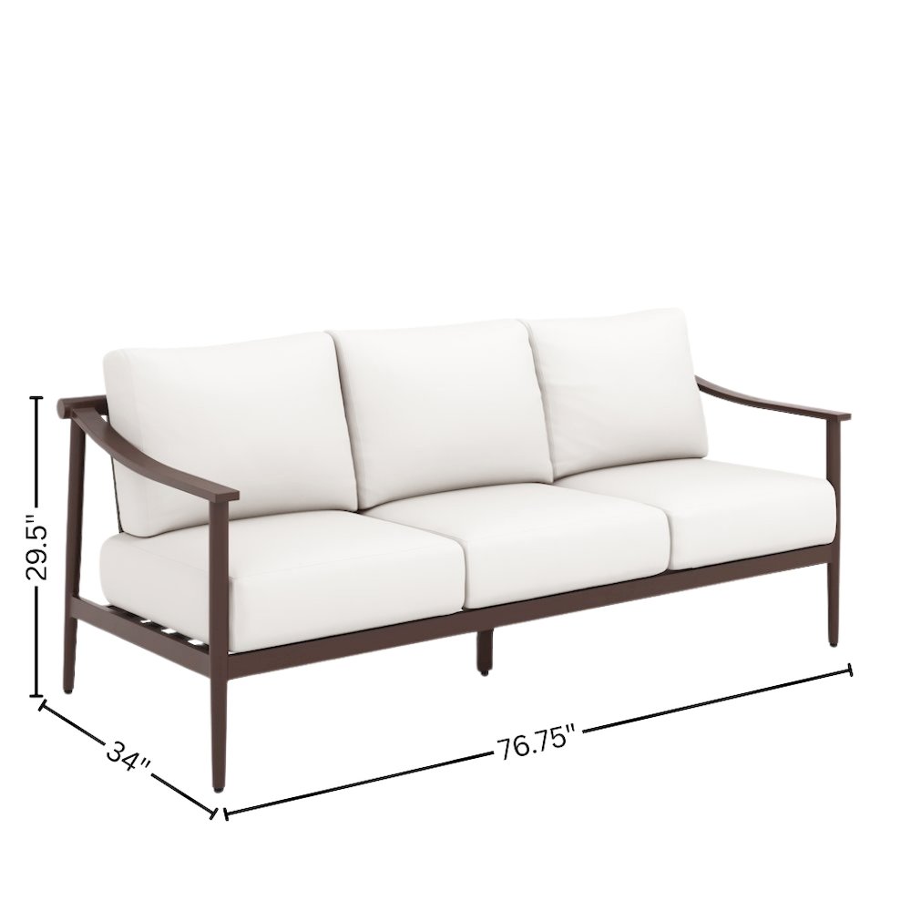 Ivory Outdoor Patio Conversation 4 pc Set - Sofa, 2 Club Chairs, Coffee Table