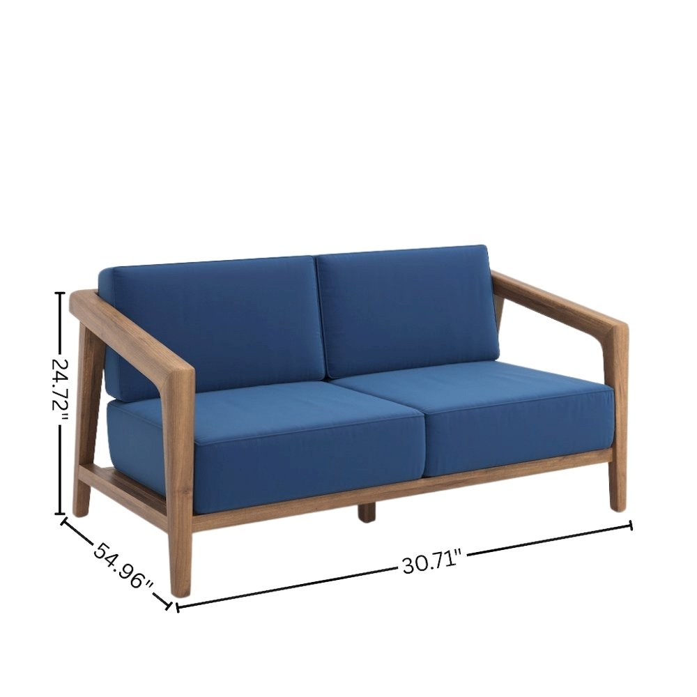 Brown Patio Furniture Loveseat, Outdoor Patio Couch for Garden or Deck