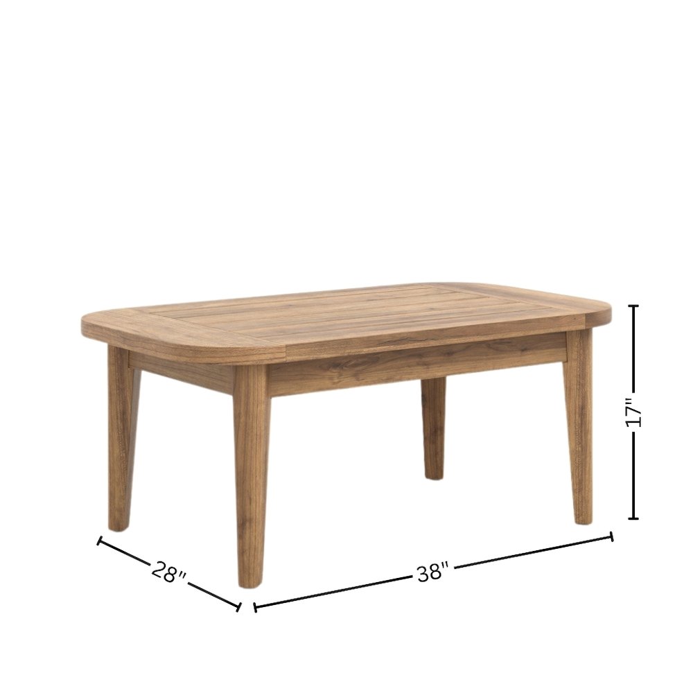 Brown Wood Outdoor Coffee Table, Patio Coffee Tables for Outside Use