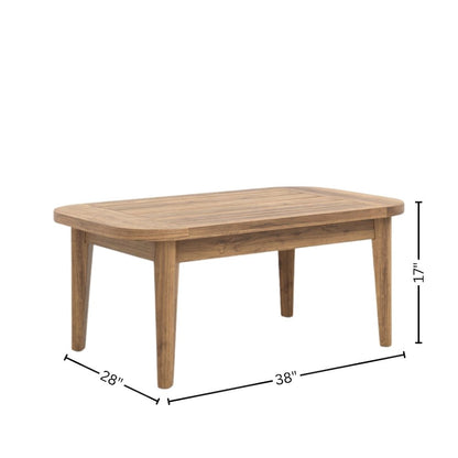 Brown Wood Outdoor Coffee Table, Patio Coffee Tables for Outside Use