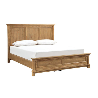 Sunstone Wood King Panel Bed in Honey Brown