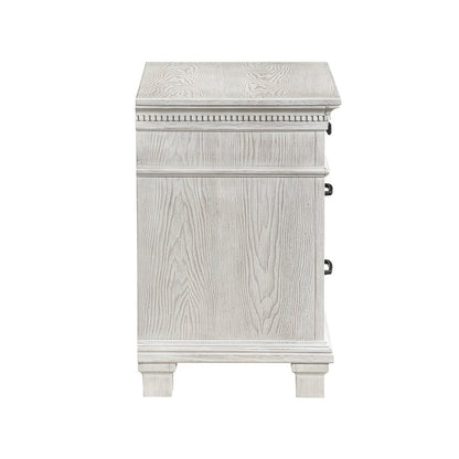 Silver Sands Wood 3-Drawer Nightstand in Gray