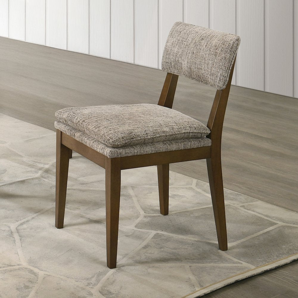 Miller Wood and Fabric Side Chair in Walnut (Set of 2)