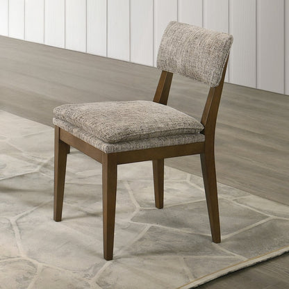 Miller Wood and Fabric Side Chair in Walnut (Set of 2)