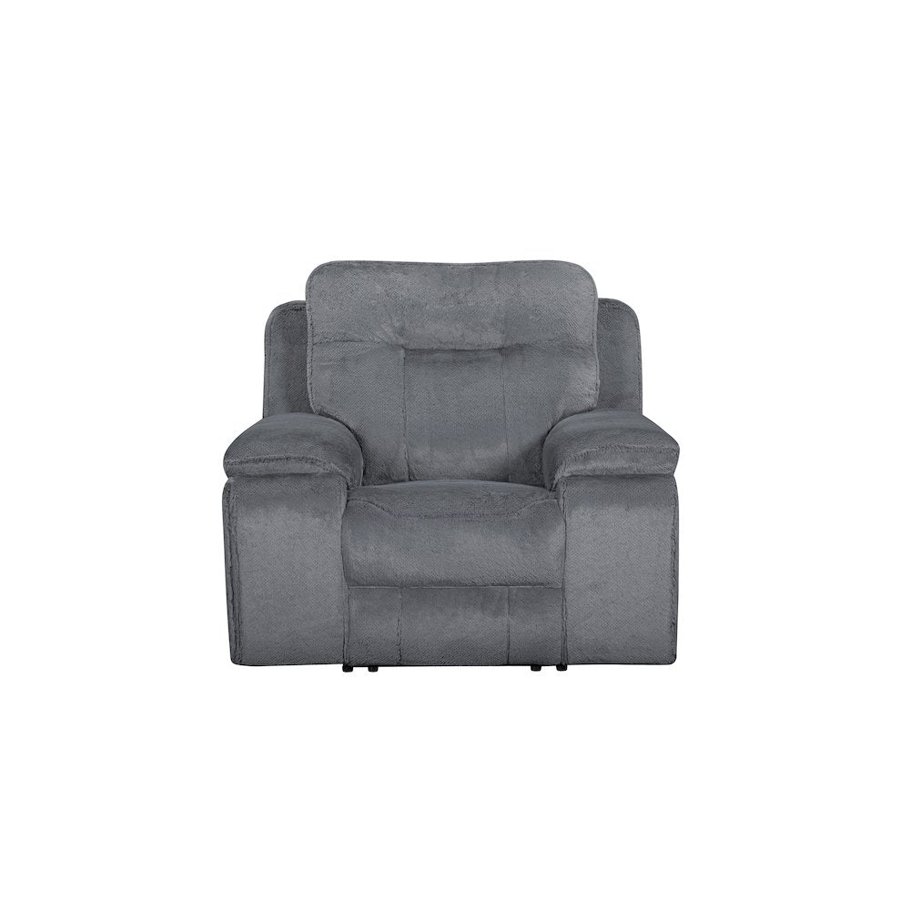 Teddy Fabric Recliner with Power Headrest and Footrest in Gray