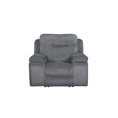 Teddy Fabric Recliner with Power Headrest and Footrest in Gray