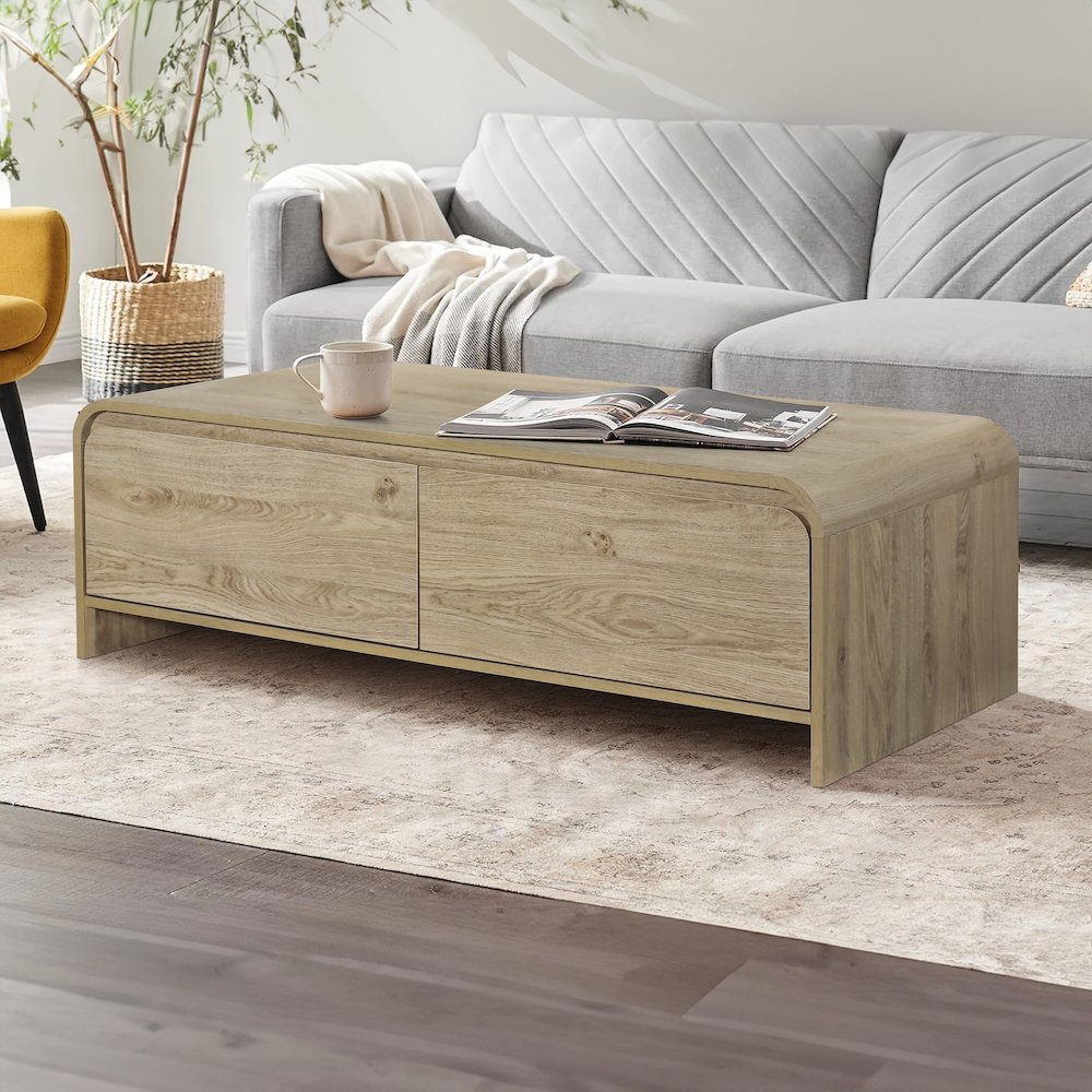 Mara 47.25 in. Natural Rectangular Wood Coffee Table