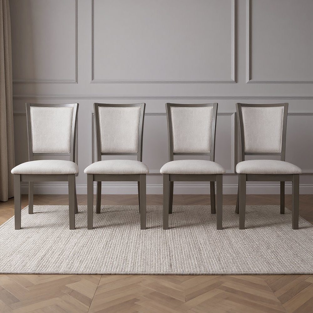 Amy Wood Dining Chair in Gray (Set of 4)