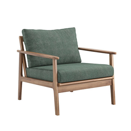 Ashton 3-Piece Wood Patio Conversation Set in Moss Green